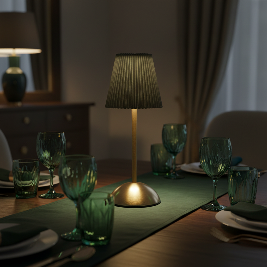 The Flair Store™ Modern Minimalist Table Lamp with Fabric Shade – Warm Ambient Bedside & Café Light