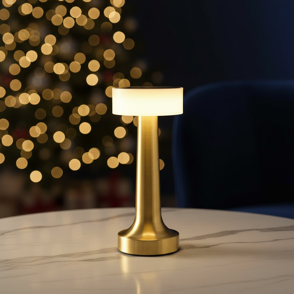 The Flair Store™ Round Cap Metal Lamp,  Best for Dinner Table, Restaurant & Clubs, Party, USB Rechargeable, Touch Control (Pack of 1)