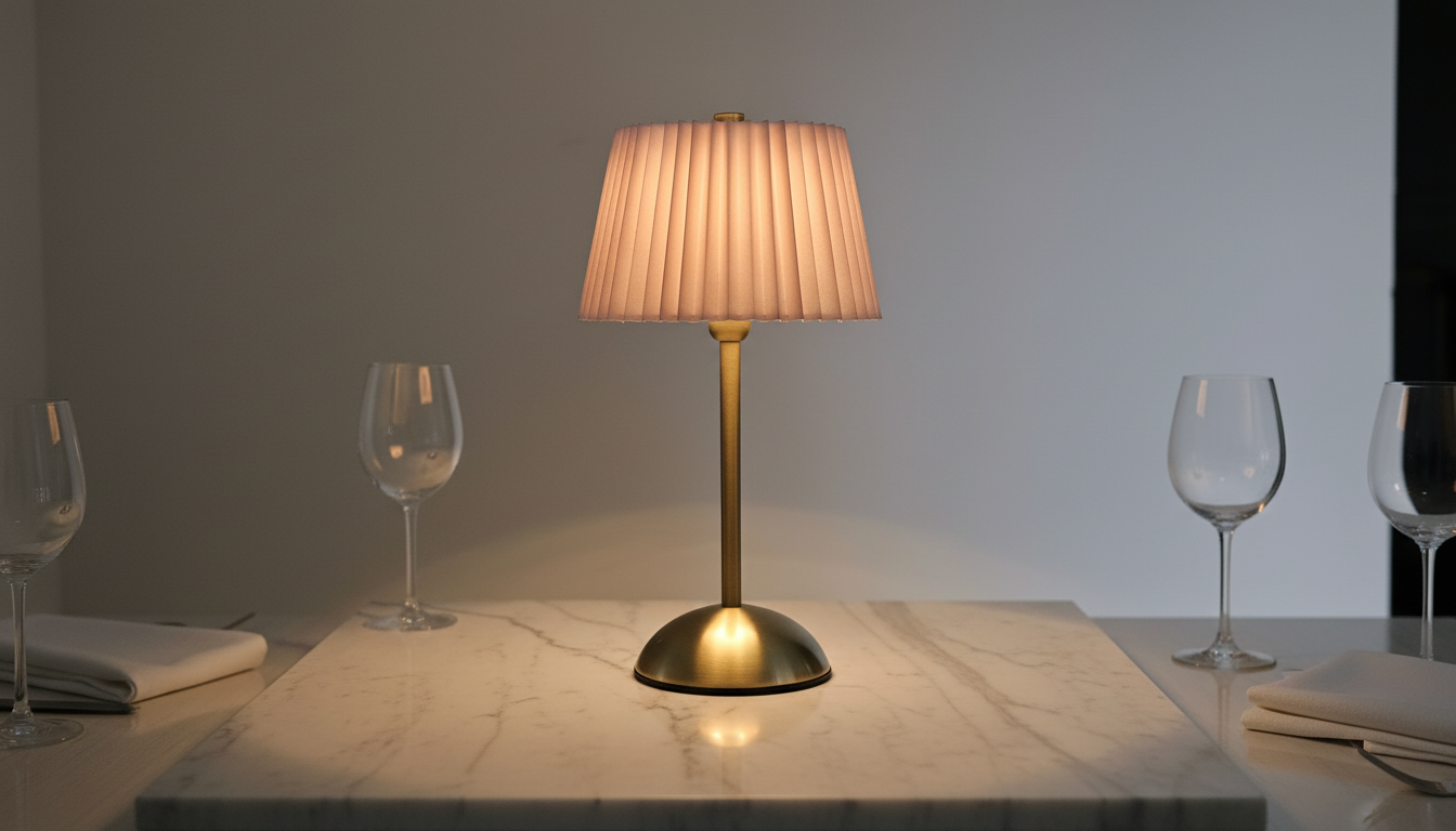 The Flair Store™ Modern Minimalist Table Lamp with Fabric Shade – Warm Ambient Bedside & Café Light