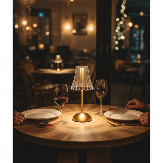 Crystal Table Lamp with Metal Base, Floral Pattern- Touch Control, 3 Light Modes, Wireless USB Rechargeable, Table Lamp for Cafe, Restaurants, Bedside or fine Dining