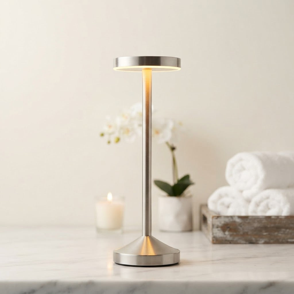 The Flair Store™ Tall Round Modern LED Desk Lamp | Minimal sleek Metal  Lamp for Restaurant, cafe, Office & Bedroom