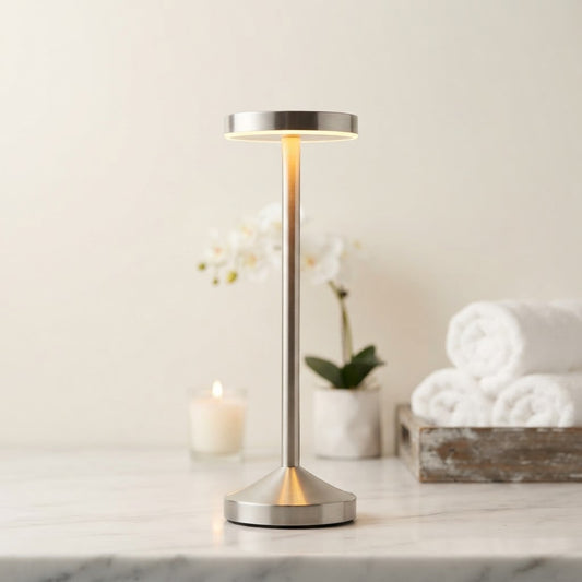 ROUND TALL METAL LAMP PACK OF 2!