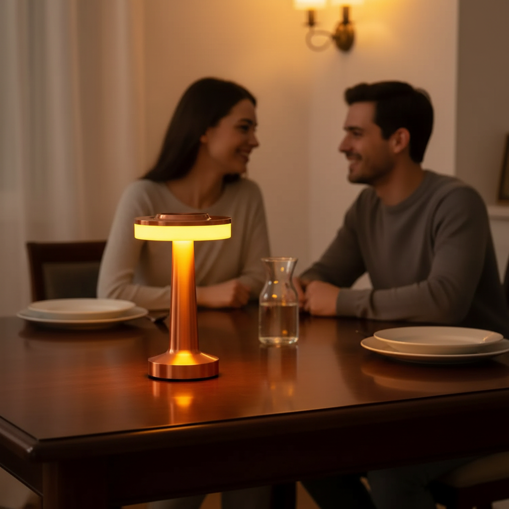 The Flair Store™ Luxurious Round Dumbbell Metal Lamp, Best for Dinner Table, Coffee Table, Restaurant & Clubs Party