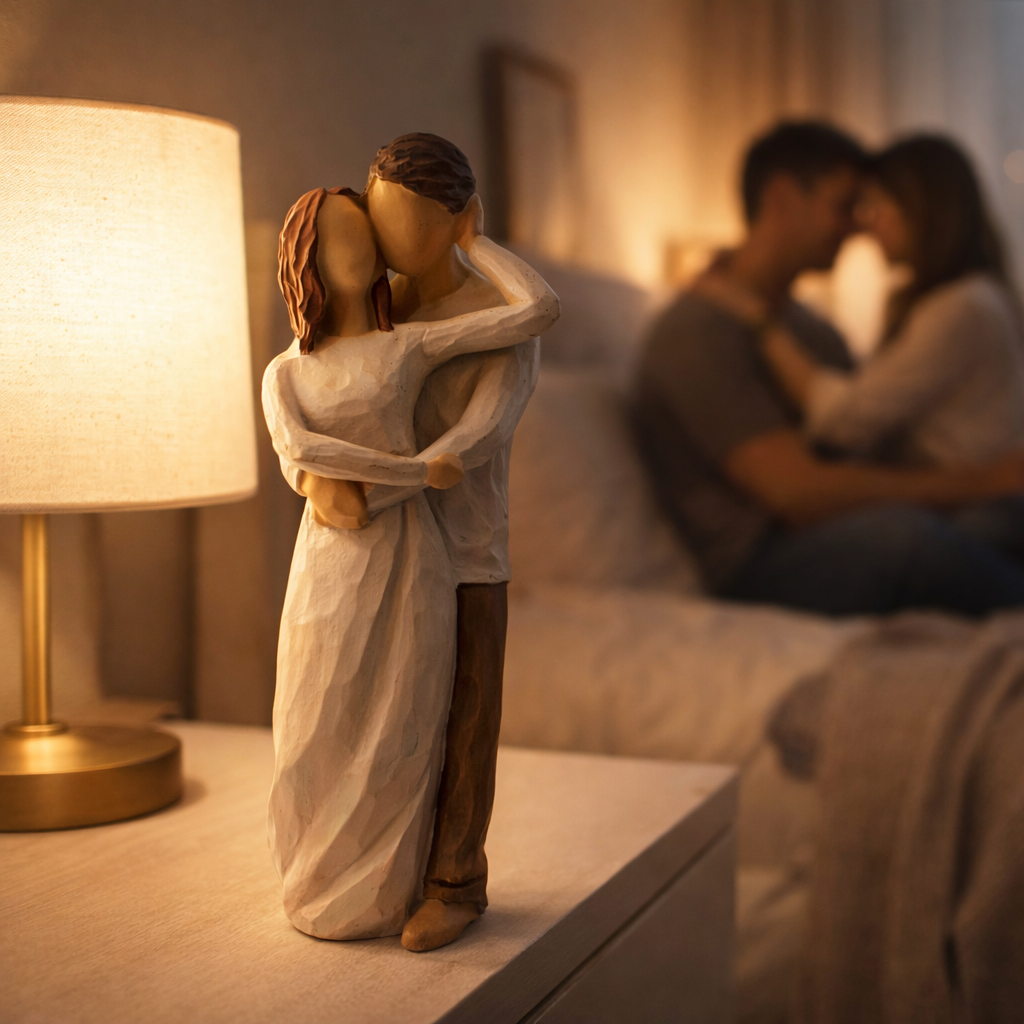 Romantic Couple Showpiece Statue | Modern Love Decor Gift