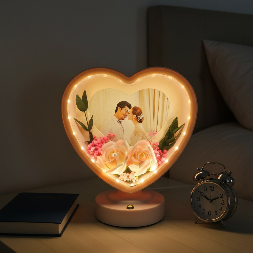 Personalized Heart Shape LED Photo Frame | Custom Romantic Gift
