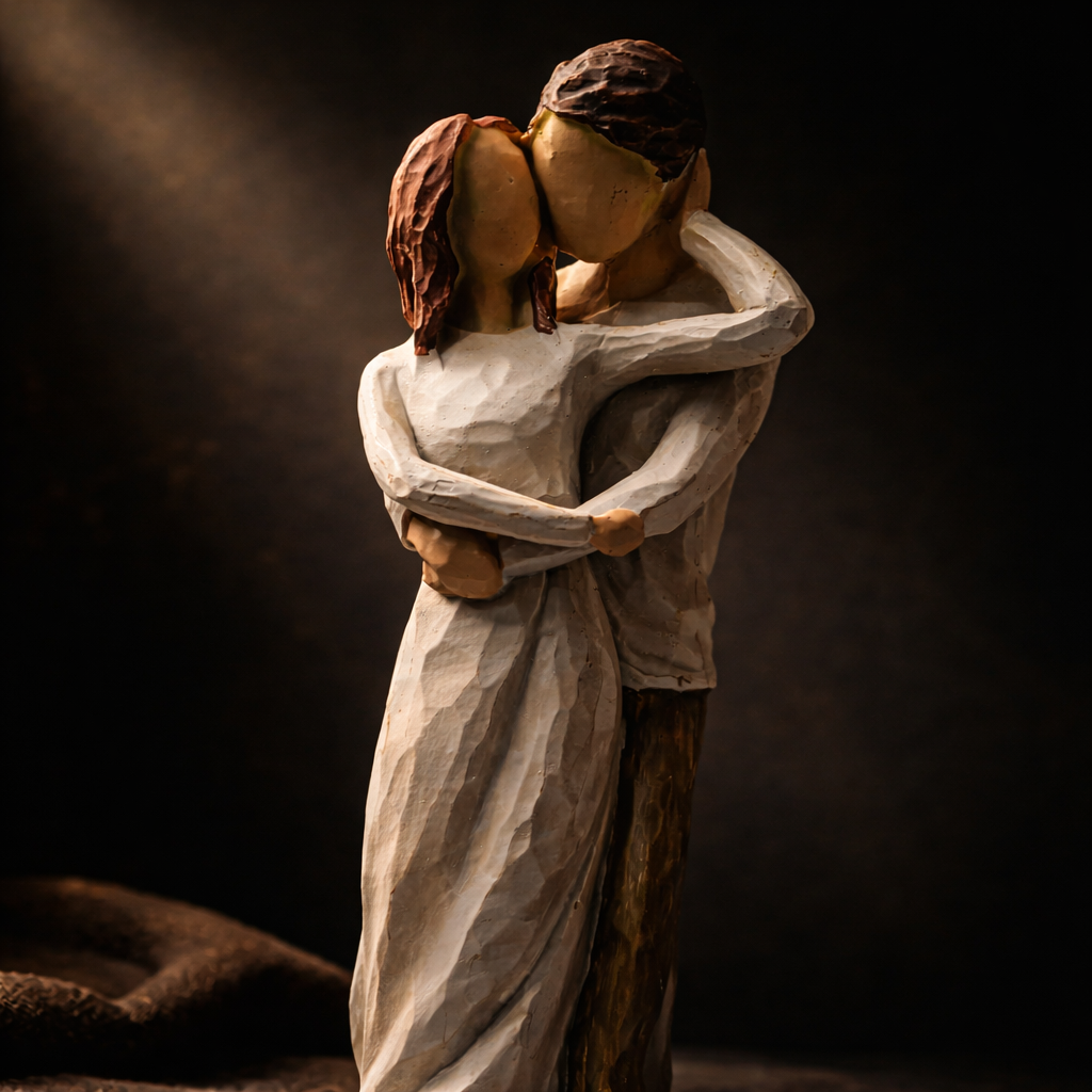 Romantic Couple Showpiece Statue | Modern Love Decor Gift