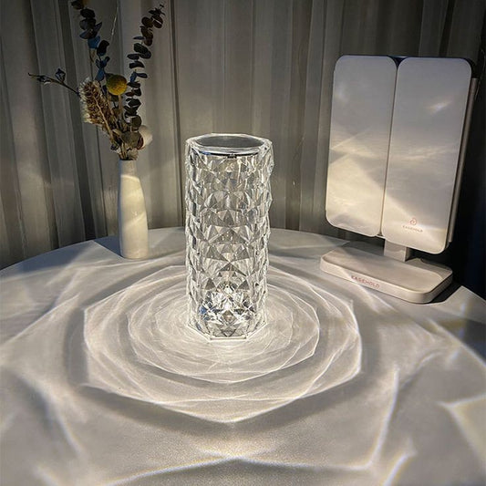 The Flair Store™ Crystal Lamp,16 Color Changing Rose Diamond Table Lamp, USB Rechargeable Touch control & Remote Control – A Touch of Elegance & Romance