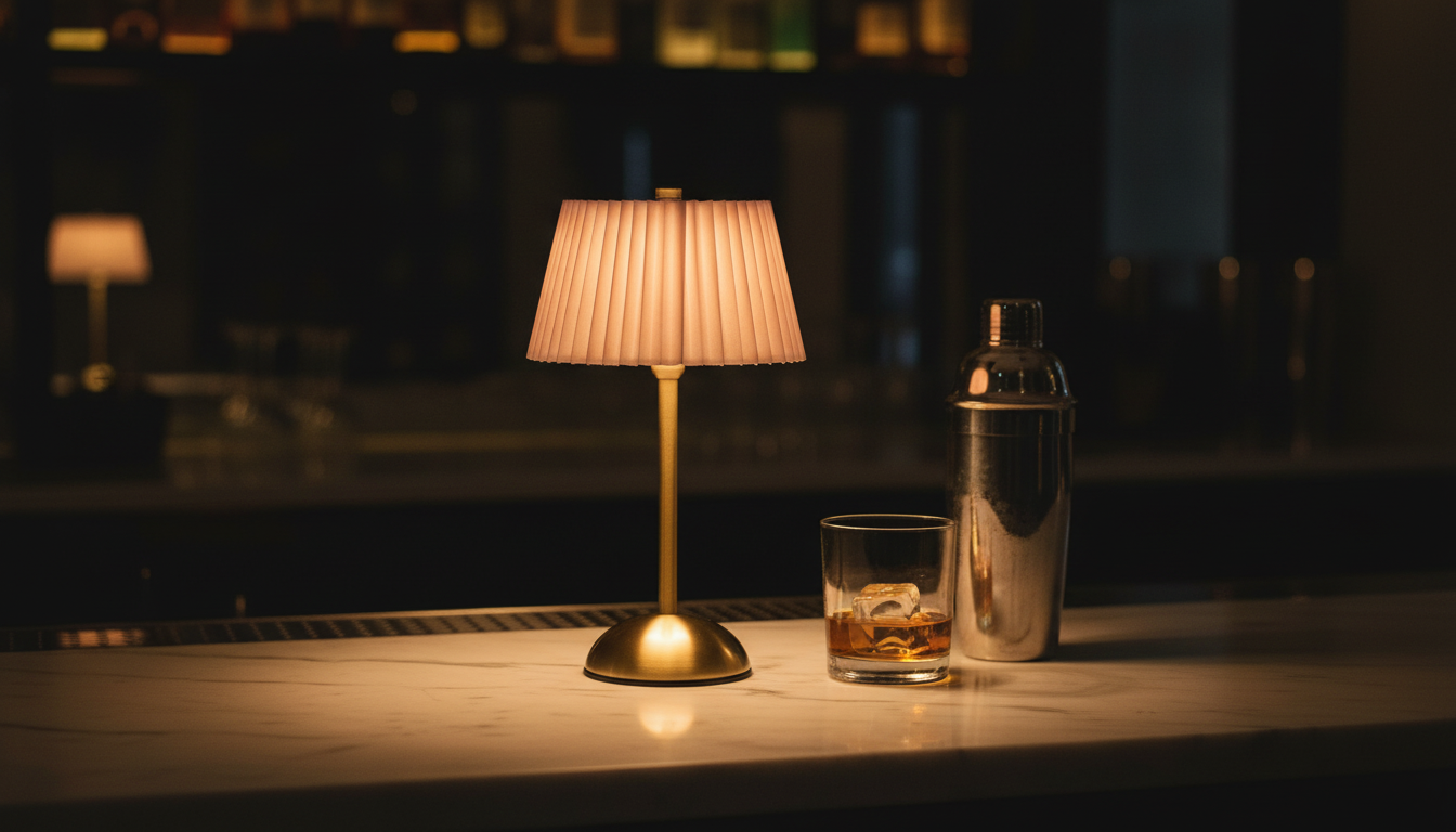 The Flair Store™ Modern Minimalist Table Lamp with Fabric Shade – Warm Ambient Bedside & Café Light