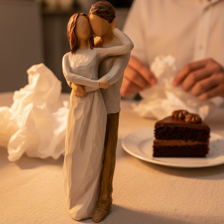 Romantic Couple Showpiece Statue | Modern Love Decor Gift