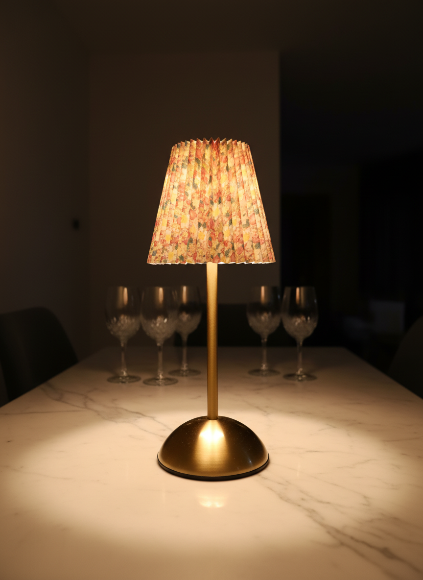 The Flair Store™ Modern Minimalist Table Lamp with Fabric Shade – Warm Ambient Bedside & Café Light