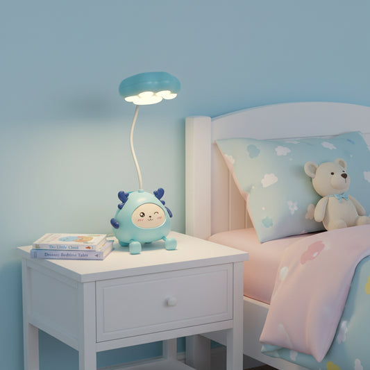 The Flair Store™ Cute Cartoon Study Lamp for Kids-Adjustable Neck, with mobile & pen Holder (Pack of 1)