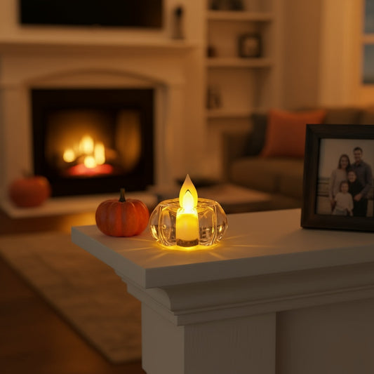 The Flair Store™ Round LED Tealight Flameless Flickering Candles for Diwali Festival